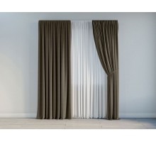 Штора Марсель 6 Коричневый, рогожка