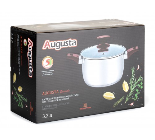 Изображение Кастрюля Augusta Speciale 3,2 л Серебристый