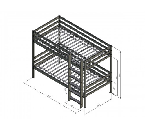 Двухъярусная кровать Дафни Антрацит