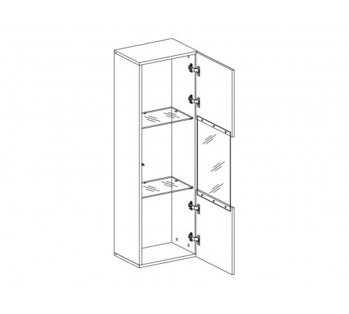 Изображение Шкаф-витрина Поинт Дуб Вотан / Стекло Без блока питания