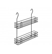 Двухъярусная полка для специй на рейлинг Лунден Черный матовый, металл