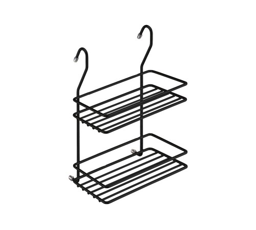 Изображение Двухъярусная полка на рейлинг Бронц Черный матовый, металл