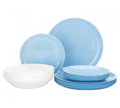 Изображение Столовый сервиз Дивали Light blue and White 18 предметов Изображение Столовый сервиз Дивали Light blue and White 18 предметов