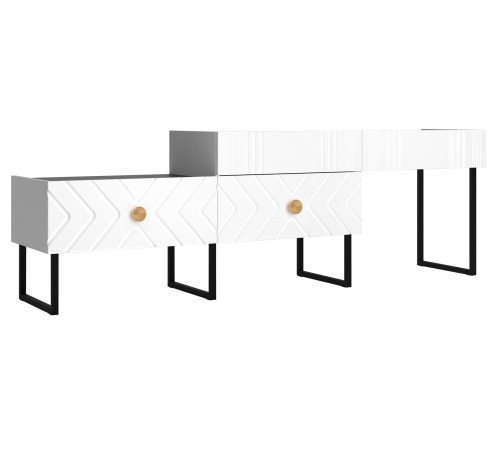 Изображение ТВ-тумба Марсель Белый глянец / Креатель / Черный