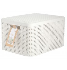 Коробка с крышкой Rattan Style Box L Кремовый