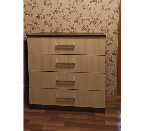 Изображение Комод Фиеста 4 ящика Дуб Крафт белый Изображение Комод Фиеста 4 ящика Дуб Крафт белый