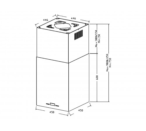 Изображение Вытяжка KORTING KHA 45970 Cube Белый Изображение Вытяжка KORTING KHA 45970 Cube Белый