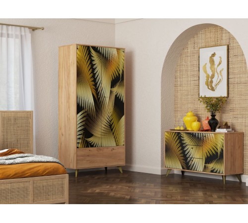 Изображение Распашной шкаф Фьюжн Камень угольный / Фотопечать Tropical Изображение Распашной шкаф Фьюжн Камень угольный / Фотопечать Tropical