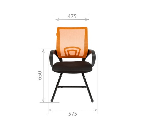 Изображение Офисный стул Шатир Оранжевый, сетчатый акрил / Черный, ткань