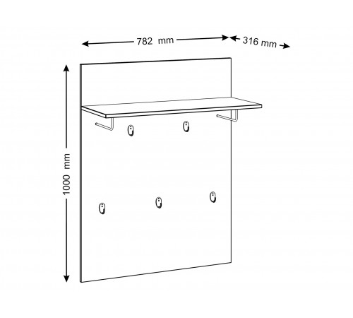 Изображение Настенная вешалка Сириус Дуб Сонома