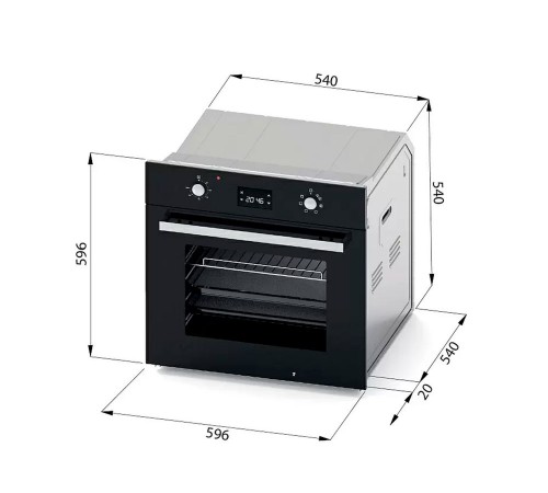 Изображение Встраиваемый электрический духовой шкаф Спец EVELUX EO 640 PB Черный Изображение Встраиваемый электрический духовой шкаф Спец EVELUX EO 640 PB Черный