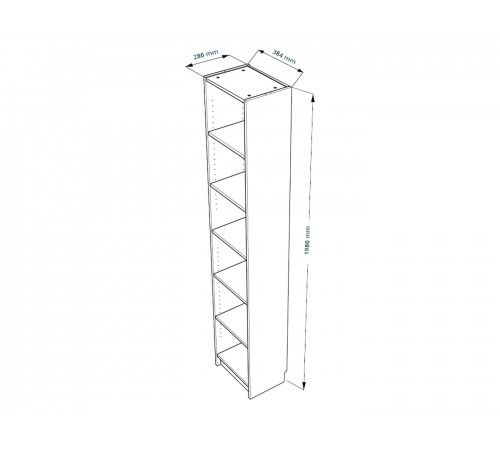 Стеллаж Варма Беленый дуб 78,4 см