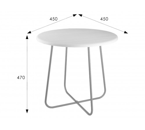 Журнальный столик Бьюти 14 Белый / Металлик