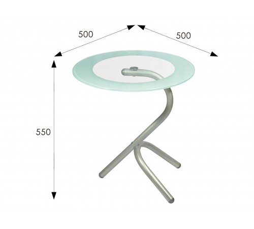 Журнальный столик Дуэт 5 Металлик / Прозрачное стекло