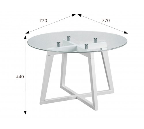 Изображение Журнальный столик Рилле 445 Белый / Стекло прозрачное