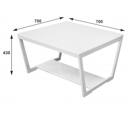 Журнальный столик Бьюти 1 Белый глянец / Стекло белое