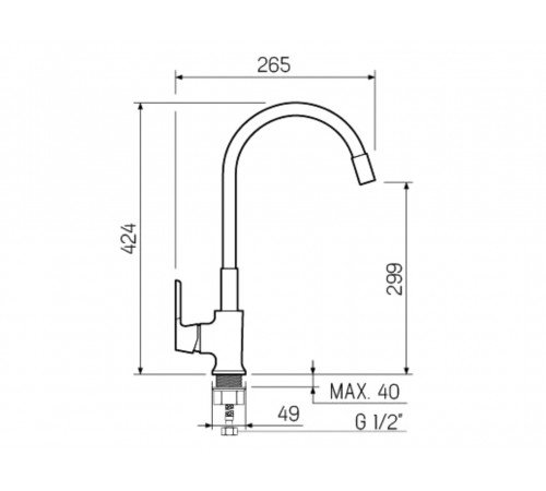 Изображение Смеситель РМС SL123-016F-1 Хром / Черный