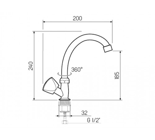 Смеситель РМС SL119-270F Хром