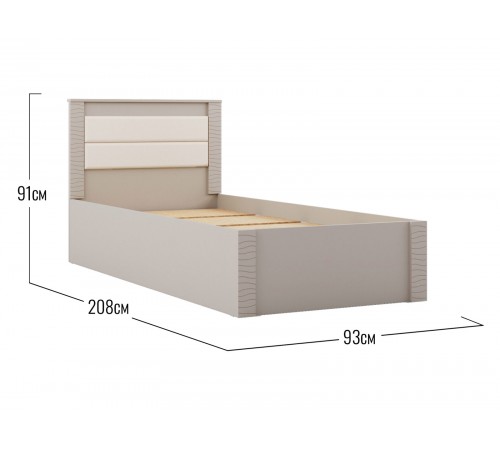 Кровать Далия Кашемир / Бежевый, ткань 160х200 см С реечным основанием