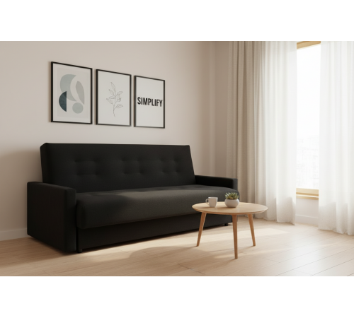 Диван книжка Милан черный 140