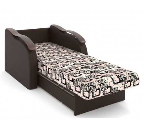 Кресло-кровать Аккордеон 70 с деревянными подлокотниками волной