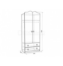 Шкаф платяной Фэнтези MDF-01