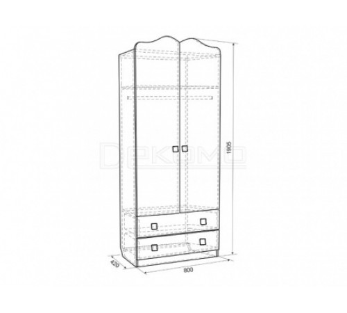 Шкаф платяной Фэнтези MDF-01