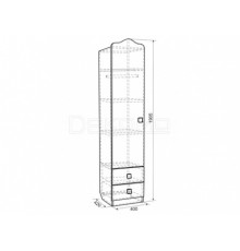 Шкаф платяной Фэнтези MDF-02