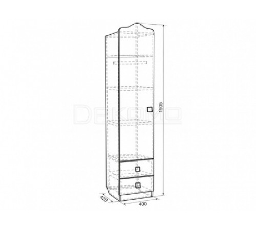 Шкаф платяной Фэнтези MDF-02