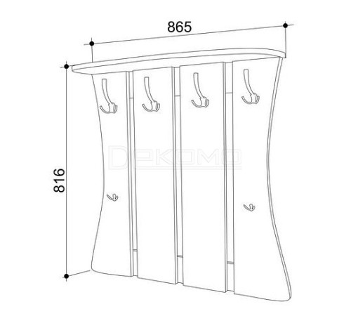 Вешалка настенная Уют-2