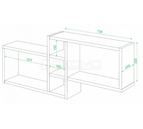 Полка книжная Домино нельсон ПК-20