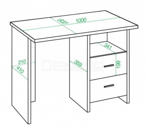 Стол письменный Домино Lite СКЛ-Прям100Р