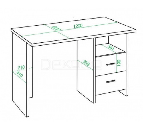 Стол письменный Домино Lite СКЛ-Прям120Р