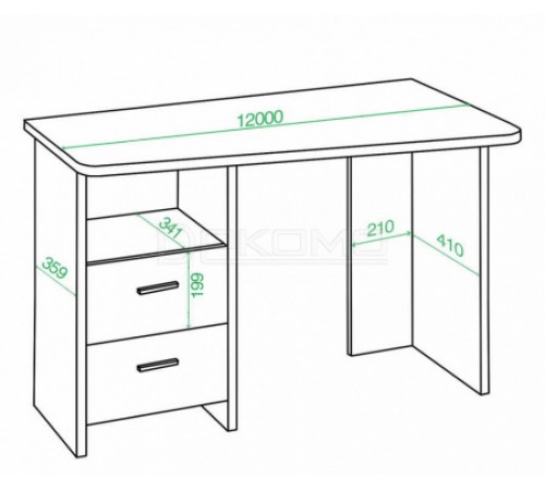 Стол письменный Нельсон Lite СКЛ-Трап120