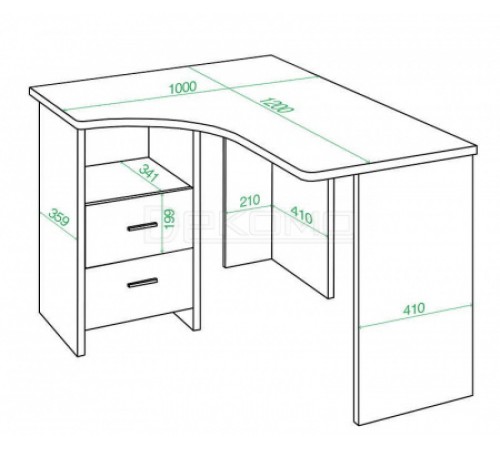 Стол письменный Домино Лайт СКЛ-Угл 120
