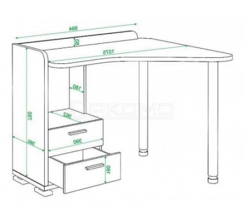 Стол письменный Домино СКМ-55