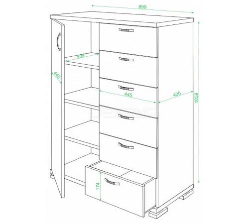 Комод Домино ТБ-6МН