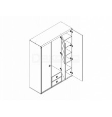 Шкаф платяной Индиана JSZF 3d2s