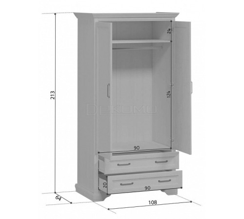 Шкаф платяной Стилиус SZF2D2S