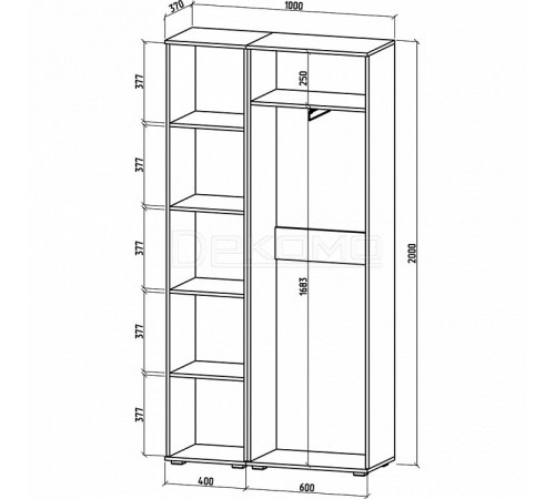 Шкаф платяной Тунис-5