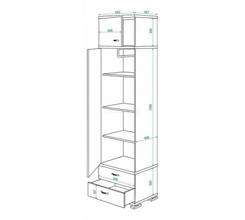 Шкаф платяной Домино КС-10