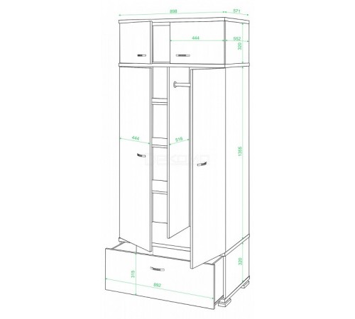 Шкаф платяной КС-20