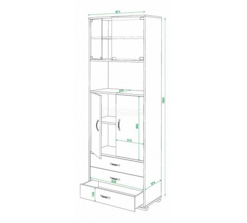 Шкаф комбинированный Домино СБ-220М