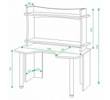 Стол компьютерный Домино Lite СКЛ-Игр140+НКИЛ140ВЛ