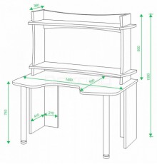 Стол компьютерный Домино Lite СКЛ-Игр140+НКИЛ140ВЛ