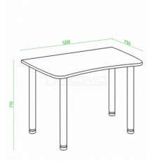 Стол офисный Домино Лайт СКЛ-Софт120МО