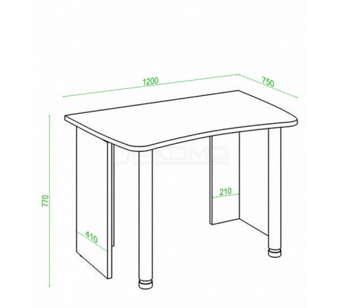 Стол офисный Домино Лайт СКЛ-Софт120