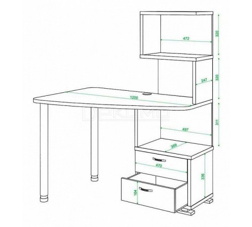 Стол компьютерный Домино нельсон СКМ-60