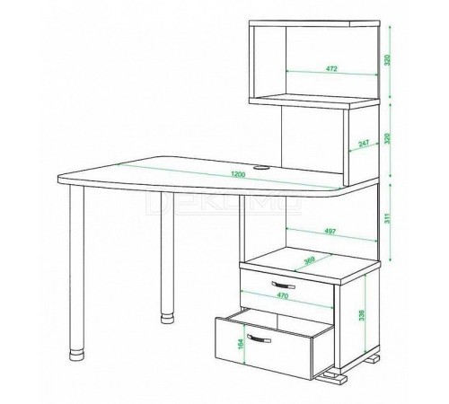 Стол компьютерный Домино нельсон СКМ-60