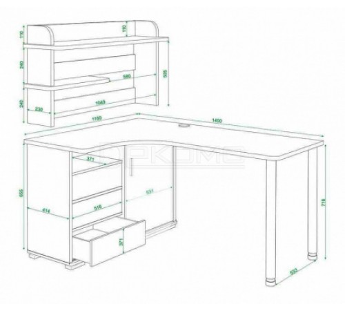Стол компьютерный Домино СР-145М